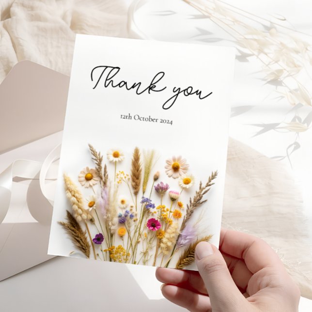 Remerciements Carte de remerciement florale Boho Willdflower (Créateur téléchargé)