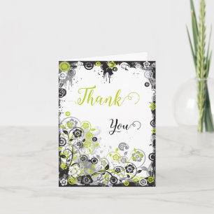 Remerciements Carte de remerciement florale éclaboussée de citro