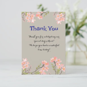 Remerciements Carte de remerciement florale élégante avec person