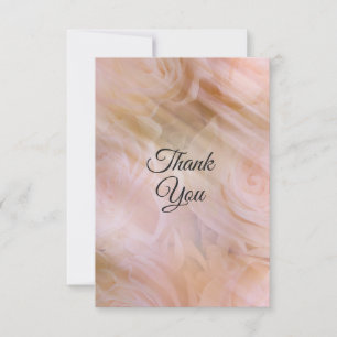 Remerciements Carte de remerciement florale en tulle rose pâle m