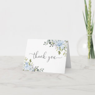 Remerciements Carte de remerciement florale eucalyptus bleu pous