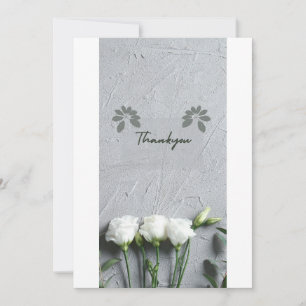 Remerciements Carte de Remerciement Florale Grise Minimaliste –