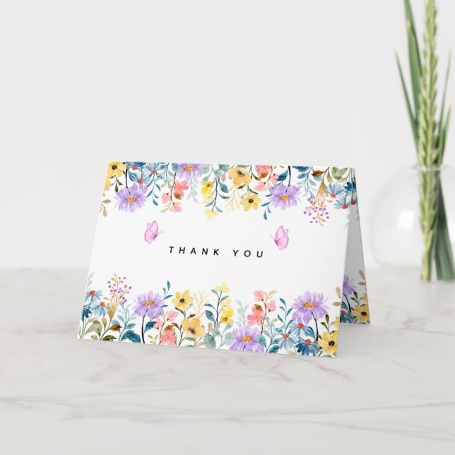 Remerciements Carte de remerciement florale imprimable Télécharg (Devant)