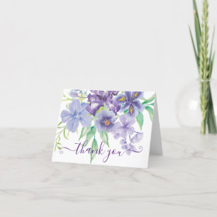 Remerciements Carte de remerciement florale iris aquarelle