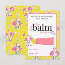 Carte de remerciement florale "Keep Balm and Carry