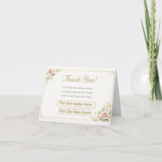 Remerciements Carte de remerciement florale personnalisée | Élég