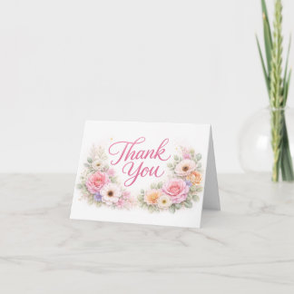 Remerciements Carte de remerciement florale personnalisée | Élég