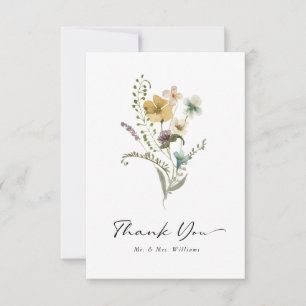 Remerciements Carte de remerciement florale pour Baby Shower