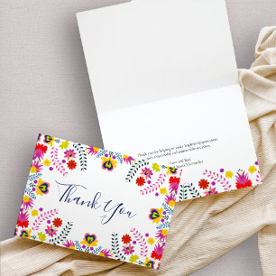 Remerciements Carte de remerciement florale pour fête mexicaine