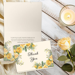 Remerciements Carte de remerciement florale rose jaune élégante