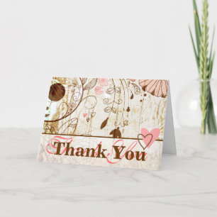 Remerciements Carte de remerciement florale vintage shabby chic