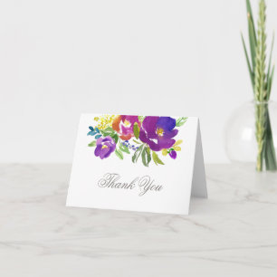 Remerciements Carte de remerciement florale violet romantique