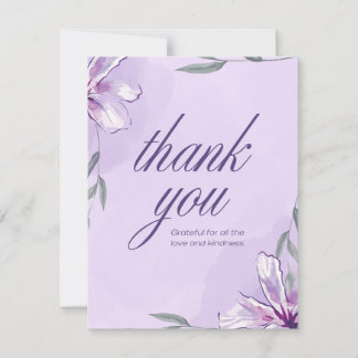 Remerciements Carte de remerciement florale violette – Élégante 