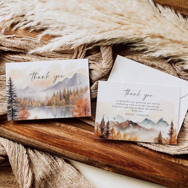 Remerciements Carte de remerciement forestier Bois rustique Auto (Créateur téléchargé)