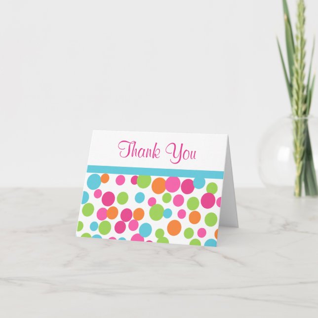 Remerciements Carte de remerciement Fun Dots (Devant)