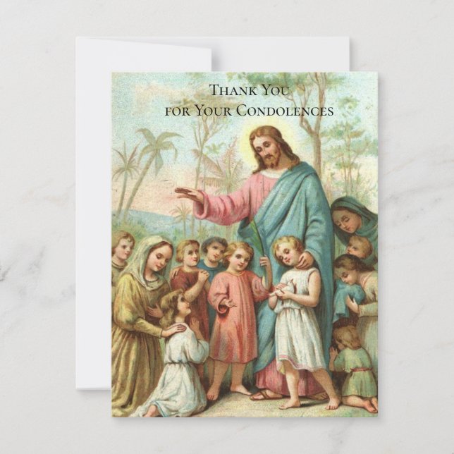 Remerciements Carte de remerciement funéraire de Jésus Sympathie (Devant)