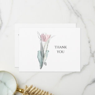 Remerciements Carte de remerciement funéraire simple Tulipe à l'