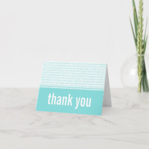Remerciements Carte de remerciement Geek Chic Code Binaire, Aqua
