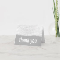 Carte de remerciement Geek Chic Code binaire, Gris