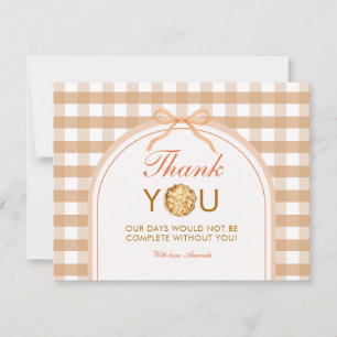 Remerciements Carte de remerciement Gingham automne Bow Little C