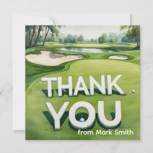 Remerciements Carte de remerciement golf 