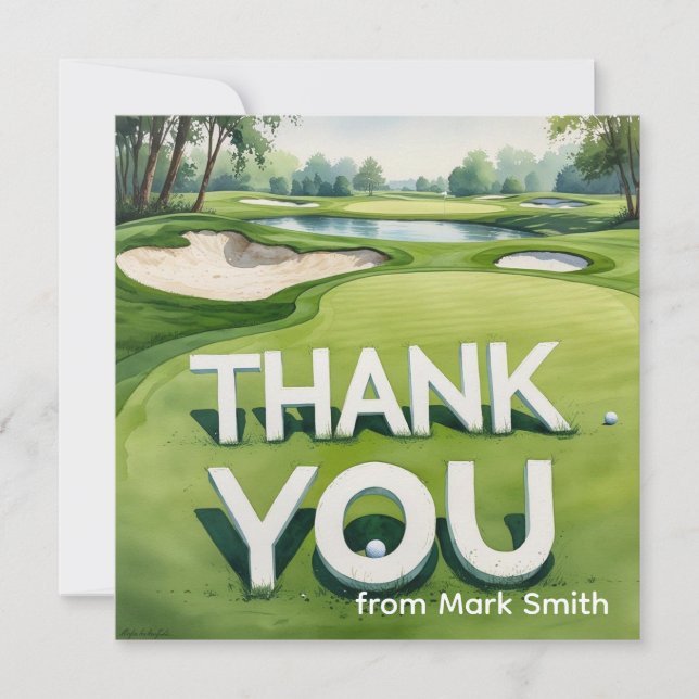 Remerciements Carte de remerciement golf  (Devant)