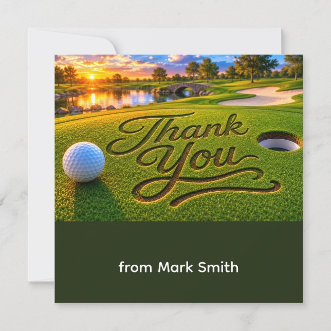 Remerciements Carte de remerciement golf  (Devant)