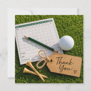 Remerciements Carte de remerciement Golf avec sac de club de gol