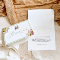 Carte de remerciement Green Gingham Fresh Off The