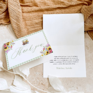 Remerciements Carte de remerciement Green Gingham Fresh Off The