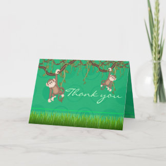 Remerciements Carte de remerciement Green Monkey Fun
