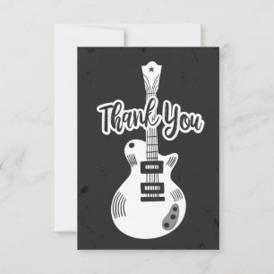Remerciements Carte de remerciement guitare Rock N Roll à plat