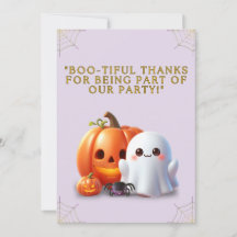 Carte de remerciement Halloween de fantôme et citr
