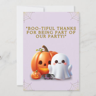 Remerciements Carte de remerciement Halloween de fantôme et citr