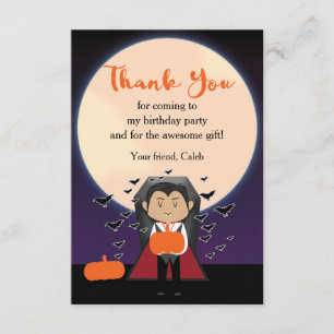 Remerciements Carte de remerciement Halloween Vampire Little Dra