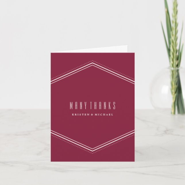 Remerciements Carte de remerciement hexagonale classique - borde (Devant)