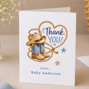Remerciements Carte de remerciement Howdy Baby Cowboy