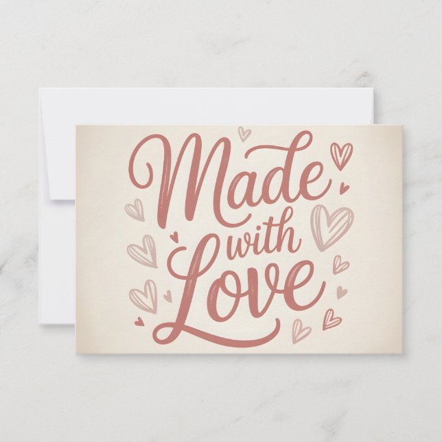 Remerciements Carte de remerciement insérée faite avec amour (Devant)