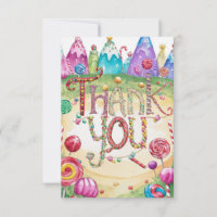 Carte de remerciement Kids Candyland