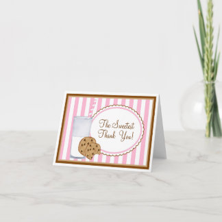 Remerciements Carte de remerciement Lait et Cookies
