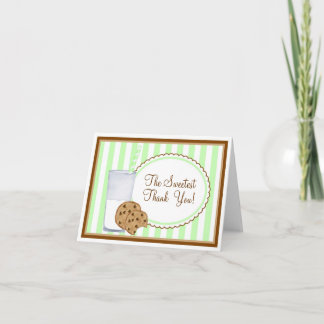 Remerciements Carte de remerciement Lait et Cookies