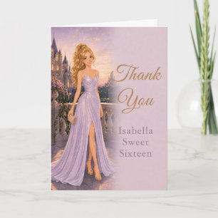 Remerciements Carte de remerciement Lavender Castle Sweet Sixtee