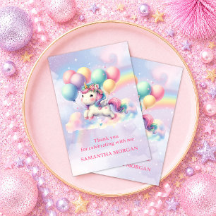 Remerciements Carte de remerciement Licorne Pastel Brillante pou