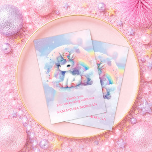 Remerciements Carte de remerciement Licorne Pastel Rêveuse pour