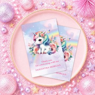 Remerciements Carte de remerciement Licorne Rose Magique Jour Fa