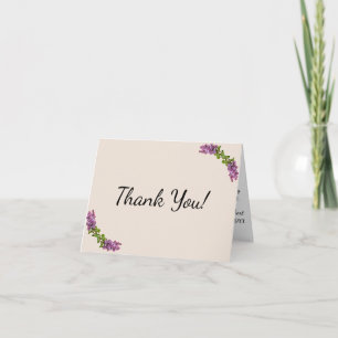 Remerciements Carte de remerciement Lilas et Crème