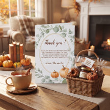 Carte de remerciement Little Pumpkin Fall Floral