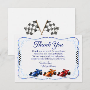 Remerciements Carte de remerciement Little Racer Bassinet