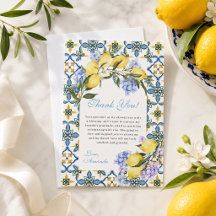 Carte de remerciement Mariage Amalfi Coast Lemon I