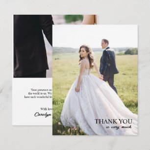 Remerciements Carte de remerciement Mariage de script simple et 